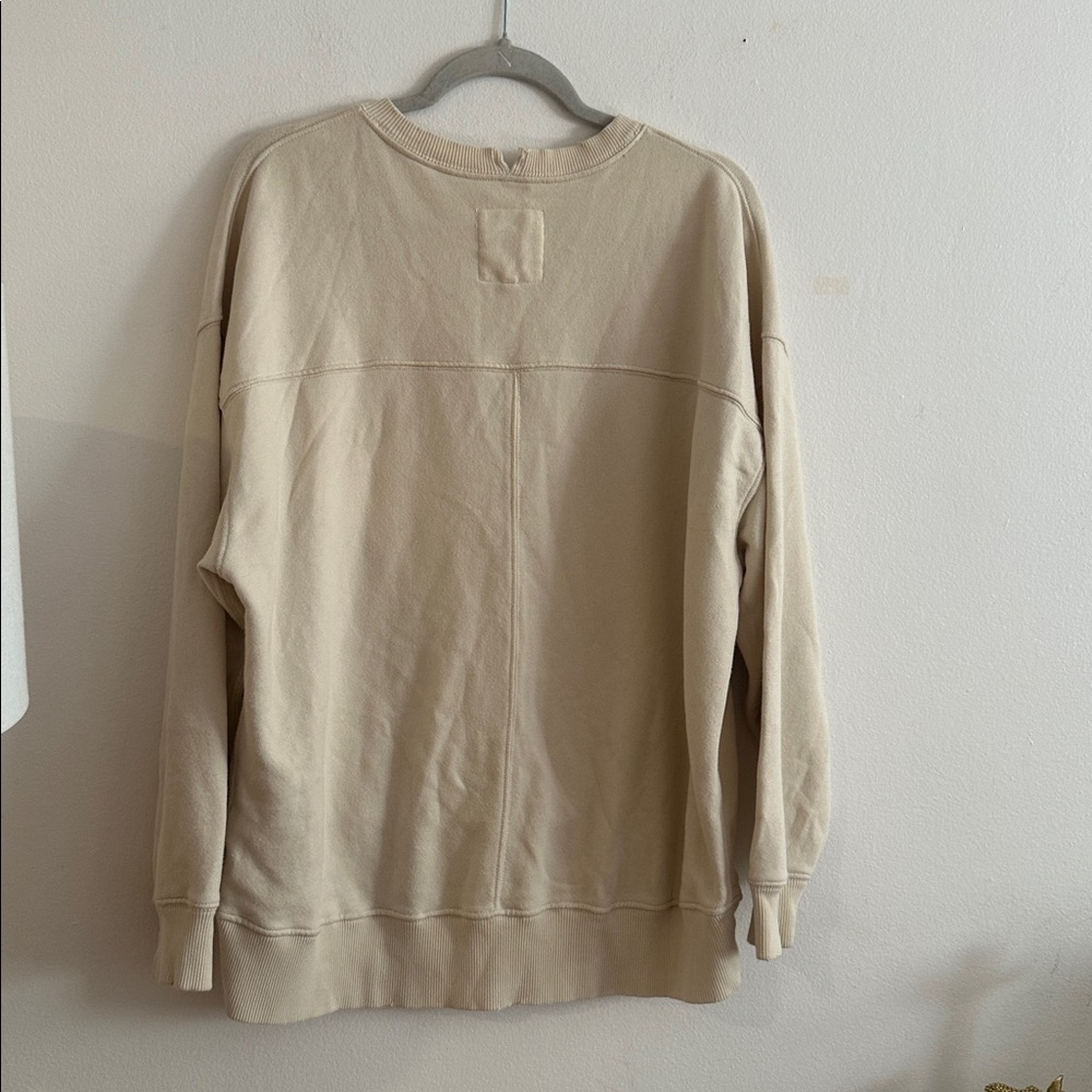 Aerie Oversized Cream and Orange Long Sleeve Hoodie - PRELOVED - Picture 7 of 11